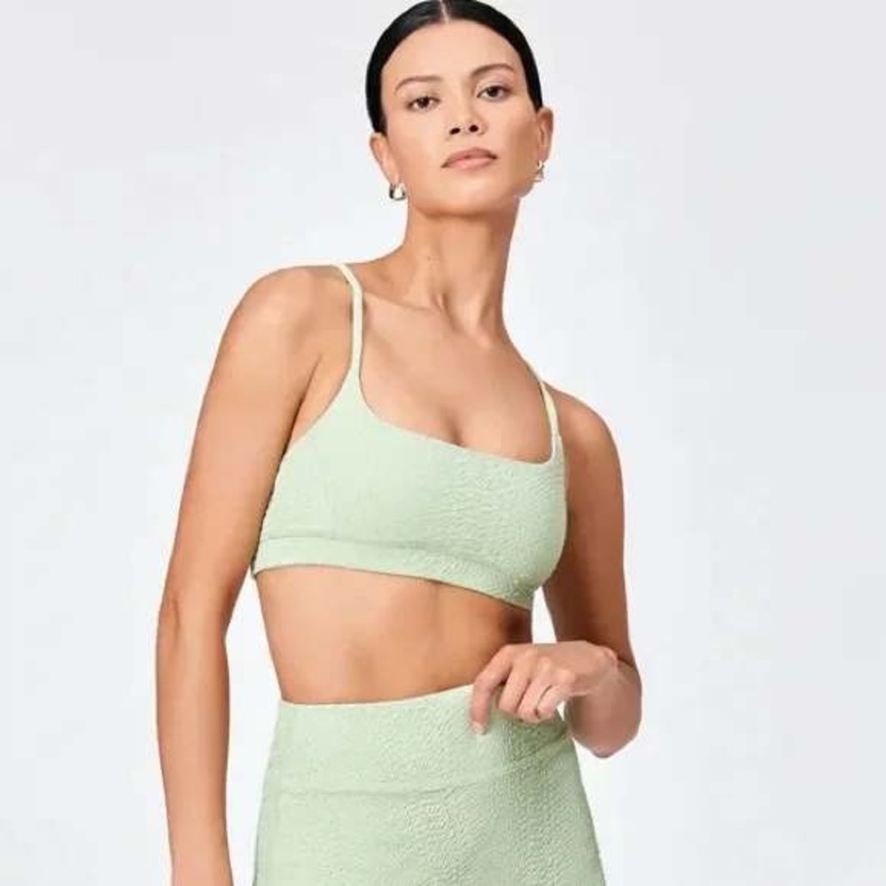 NEW GIGI C Emery Bra Jade Green Snakeskin Womens Large